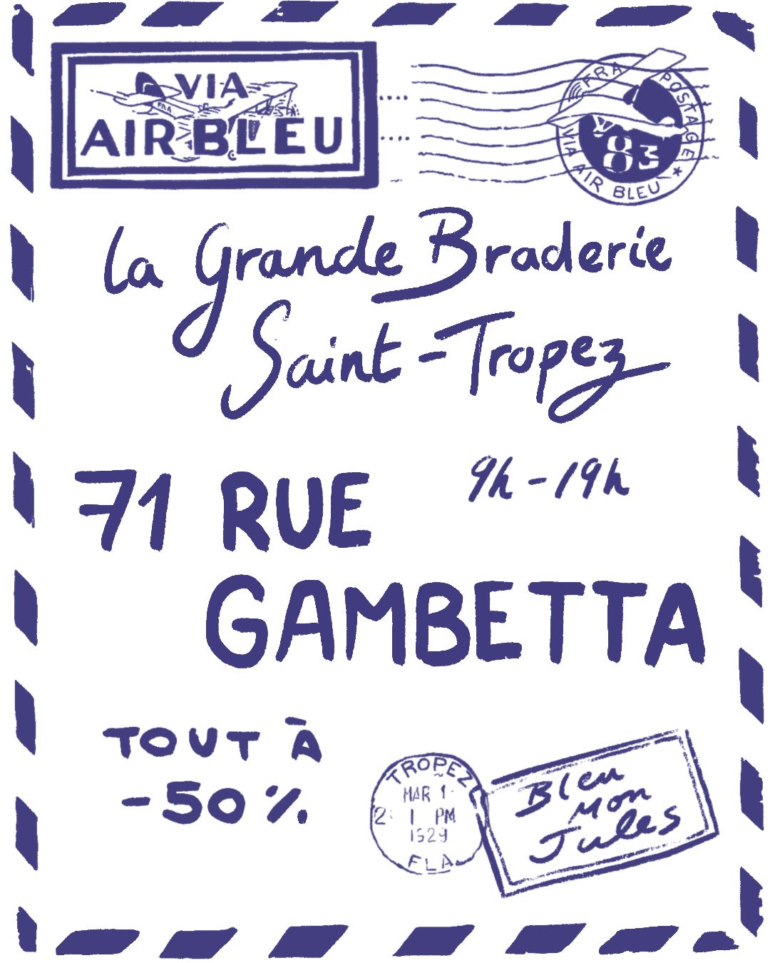 Bleu mon Jules Grande Braderie de Saint Tropez 2025