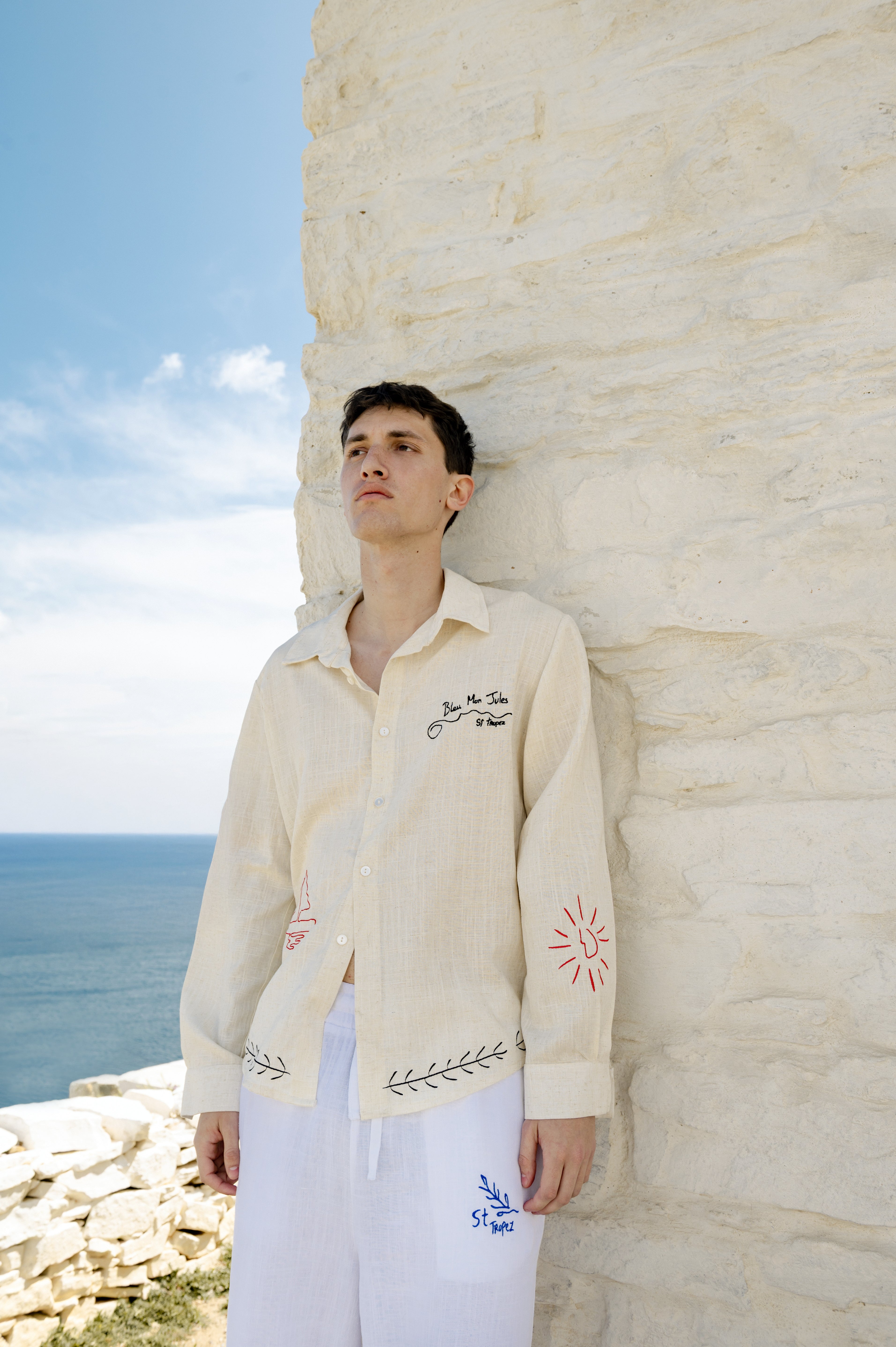 Chemise Sirtaki Lin portée – Galerie Vêtements portés Bleu Mon Jules