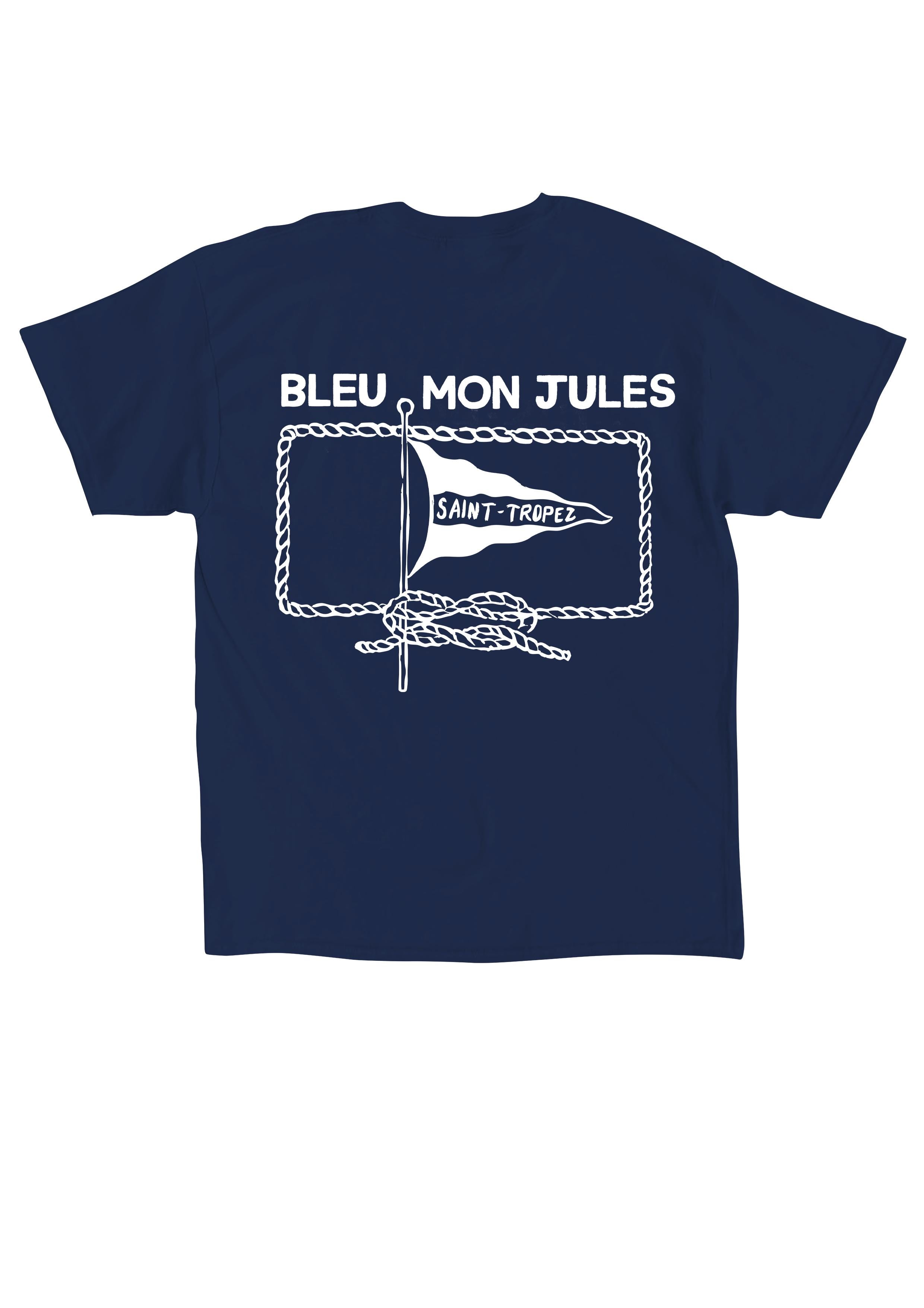 BLEU MON JULES – T-shirt “Drapeau” Bleu Marine – Coton bio