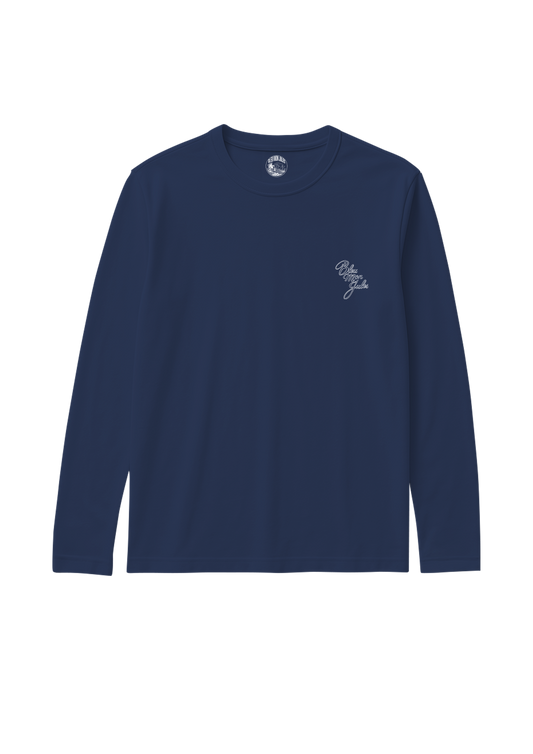 T-shirt à Manche longue de couleur bleu marine aux trait blanc face