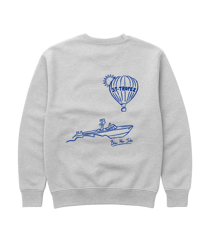 sweatshirt gris avec col rond vue dos