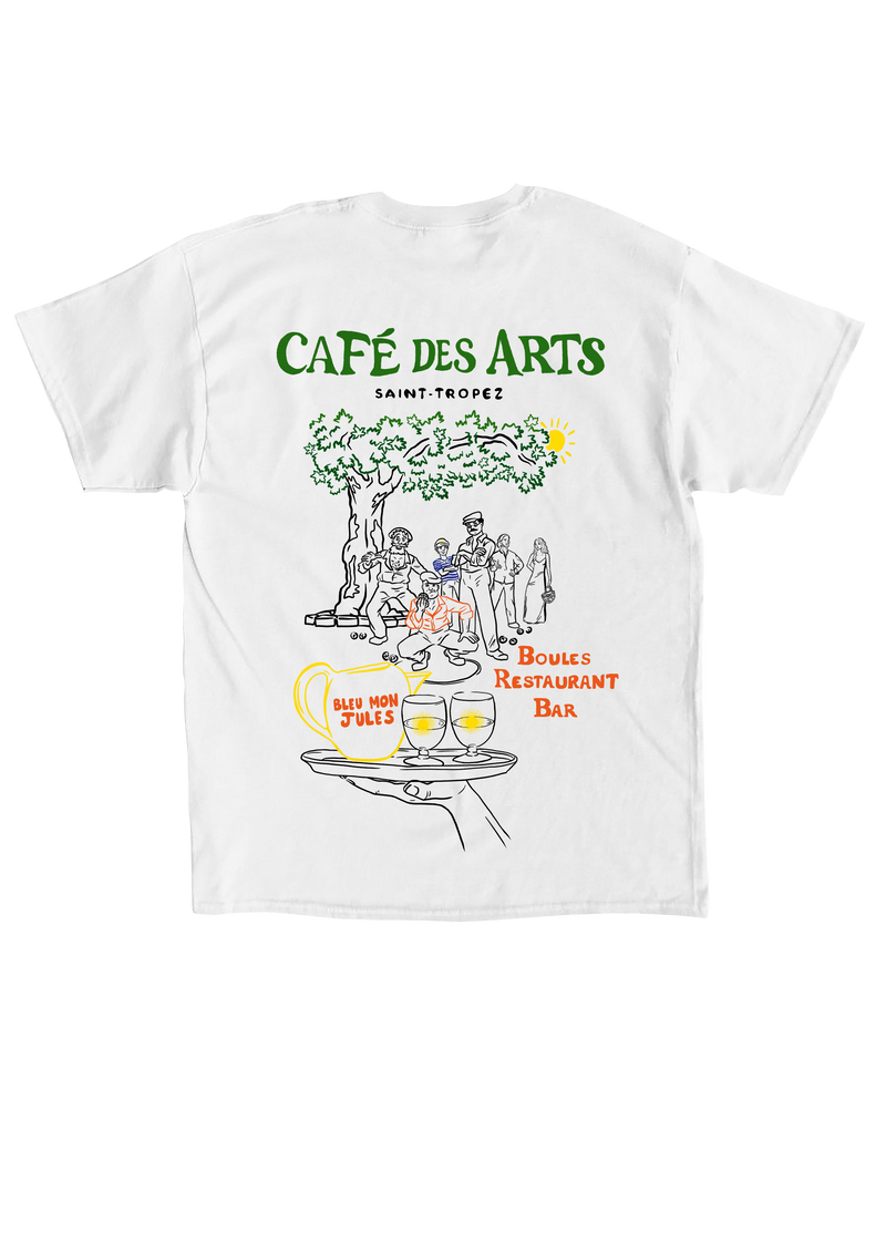 T-shirt blanc Café des Arts Saint-Tropez 2024 dos - manches courtes
