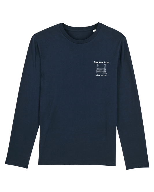 T-shirt manches longues bleu Clocher face
