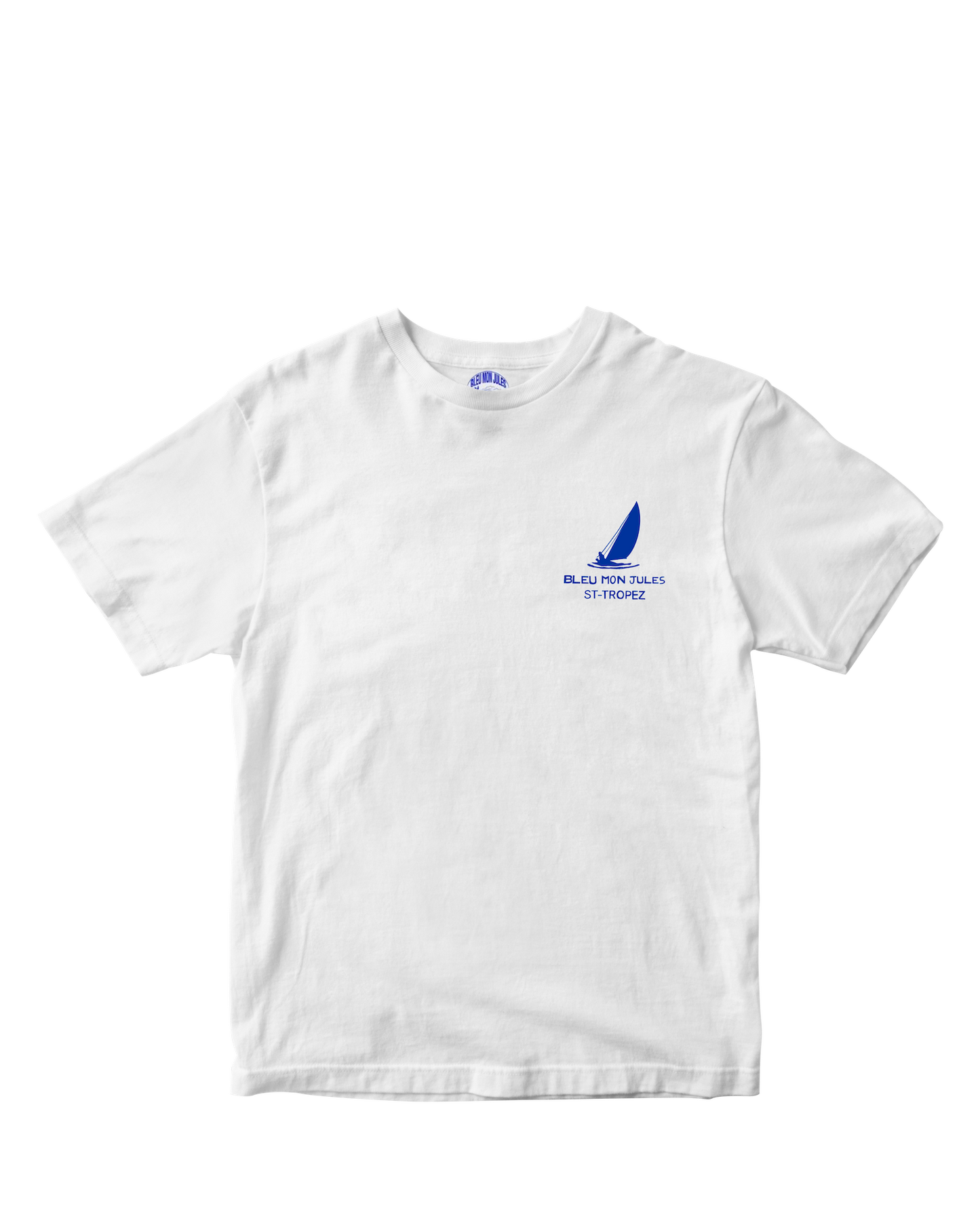T-shirt blanc Voilier Ivre face - manches courtes