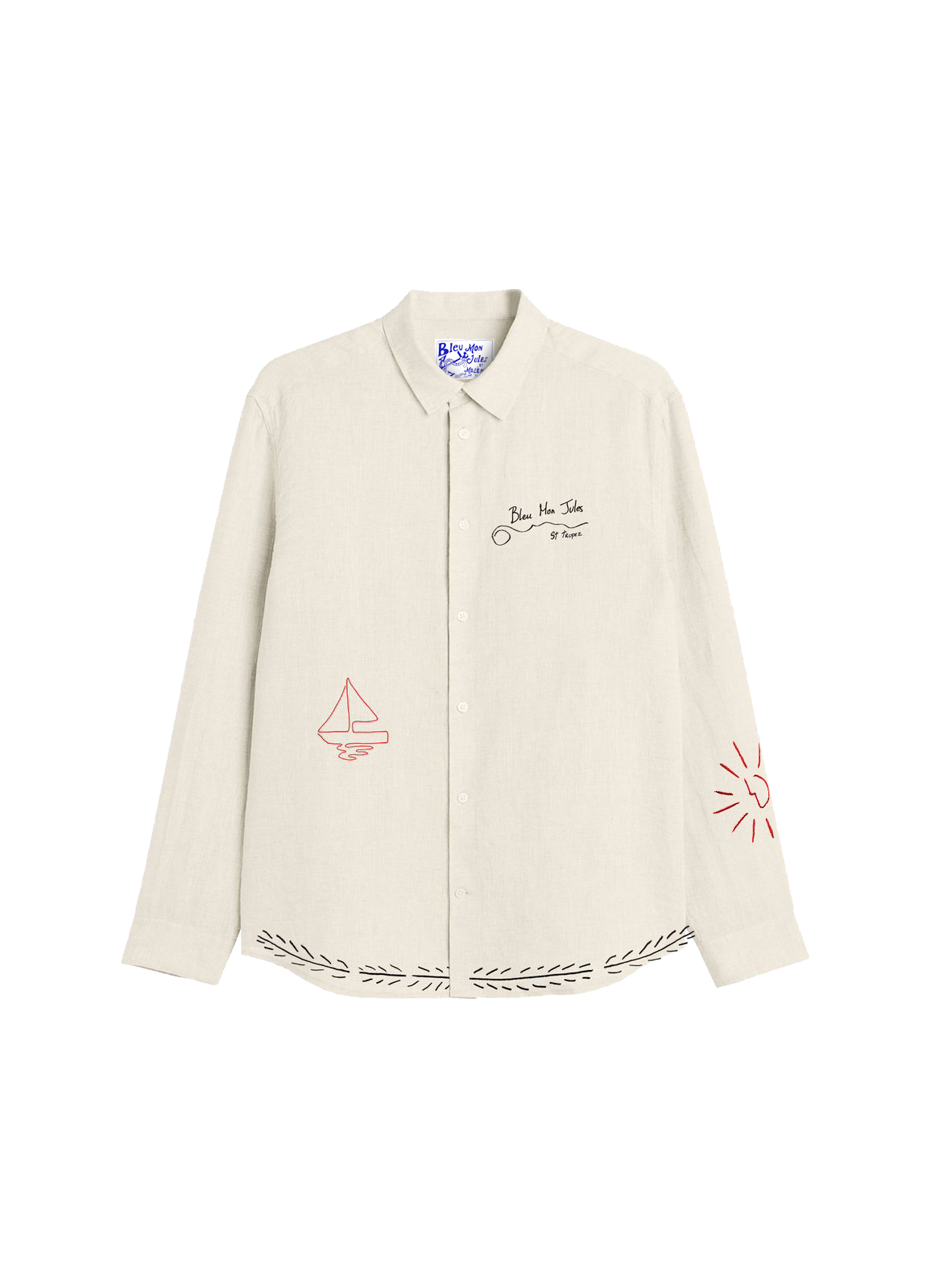 Chemise Sirtaki Lin vue de face – Bleu Mon Jules