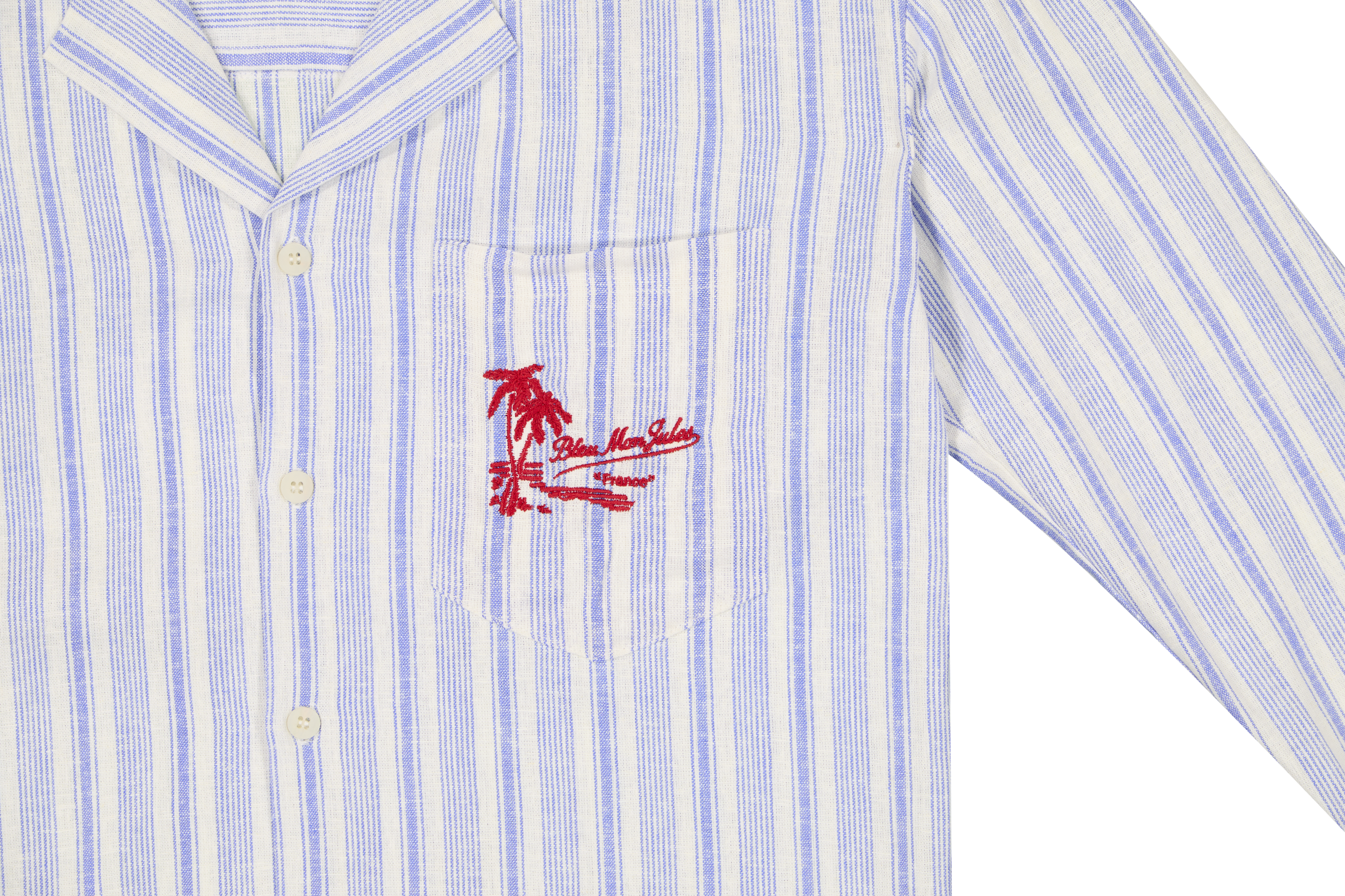 Chemise Rayée - Bleu mon Jules - Lin Rayé — photo 4
