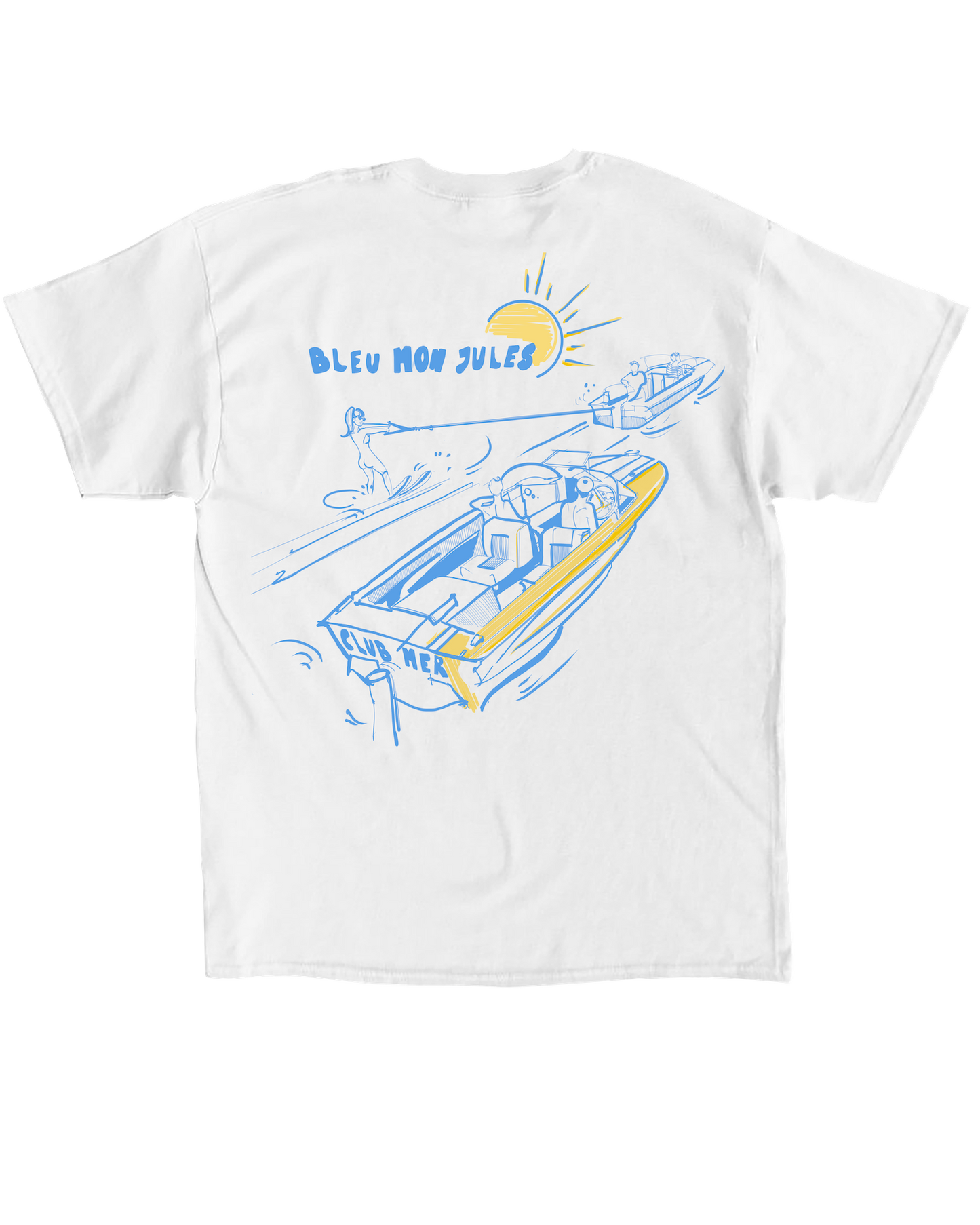 T-shirt blanc Club Mer dos - manches courtes