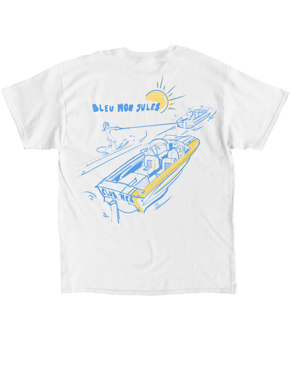 T-shirt blanc Club Mer dos - manches courtes
