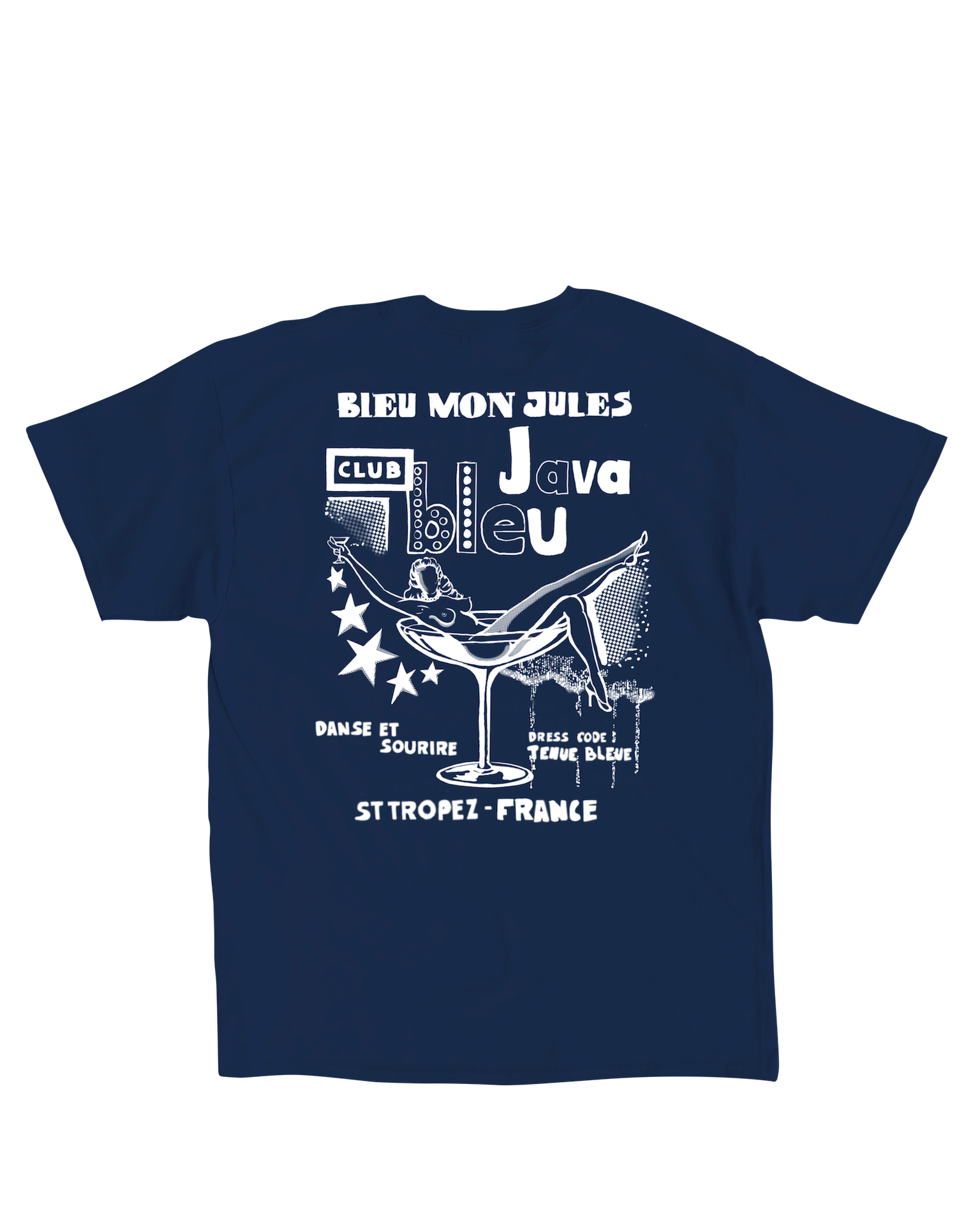 T-shirt bleu Java Bleu 2024 dos - manches courtes