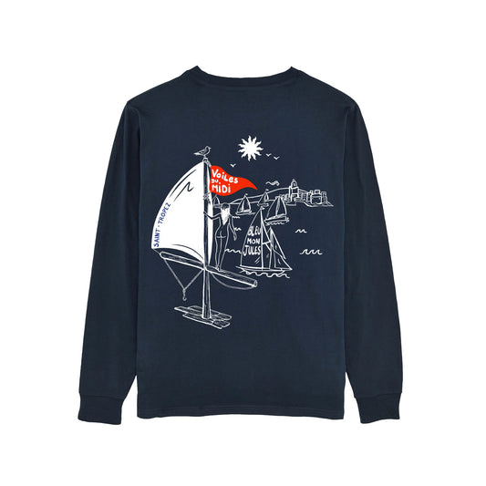 T-shirt manches longues bleu Voiles Du Midi dos - manches longues