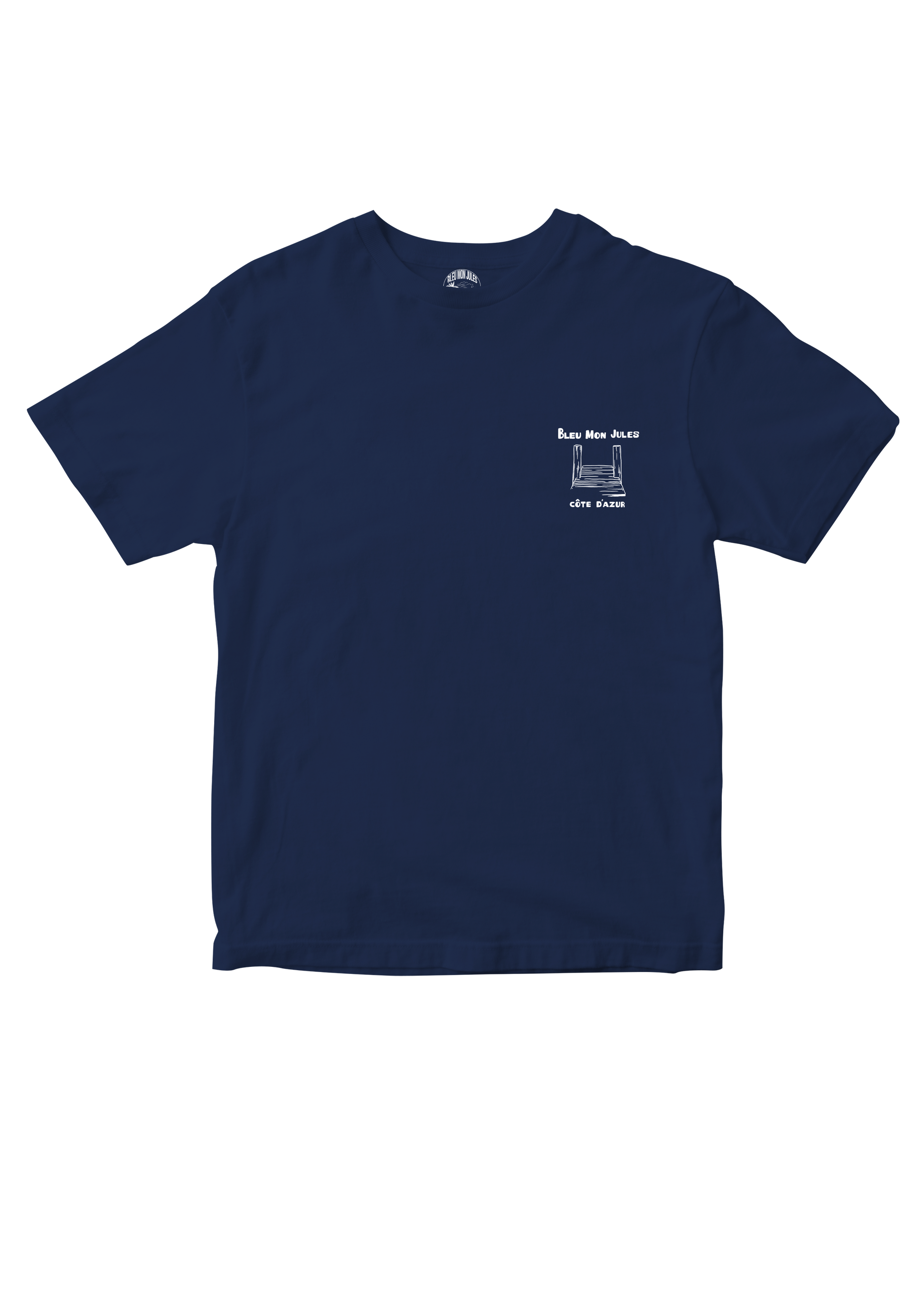 T-shirt bleu Ponche face - manches courtes