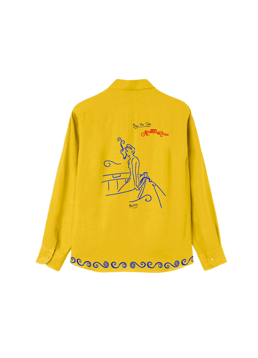 Chemise Kea Lin Jaune vue de face – Bleu Mon Jules