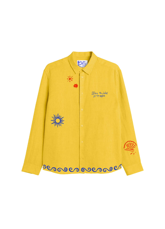 Chemise Kea Lin jaune vue de face – Bleu Mon Jules
