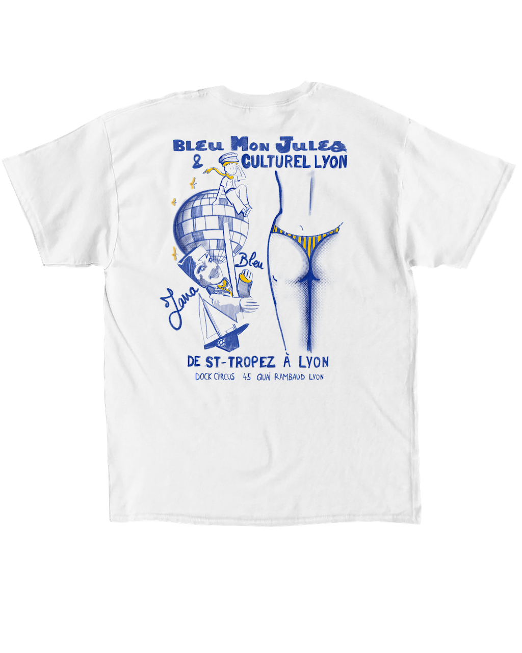 T-shirt blanc Culturel Lyon dos - manches courtes