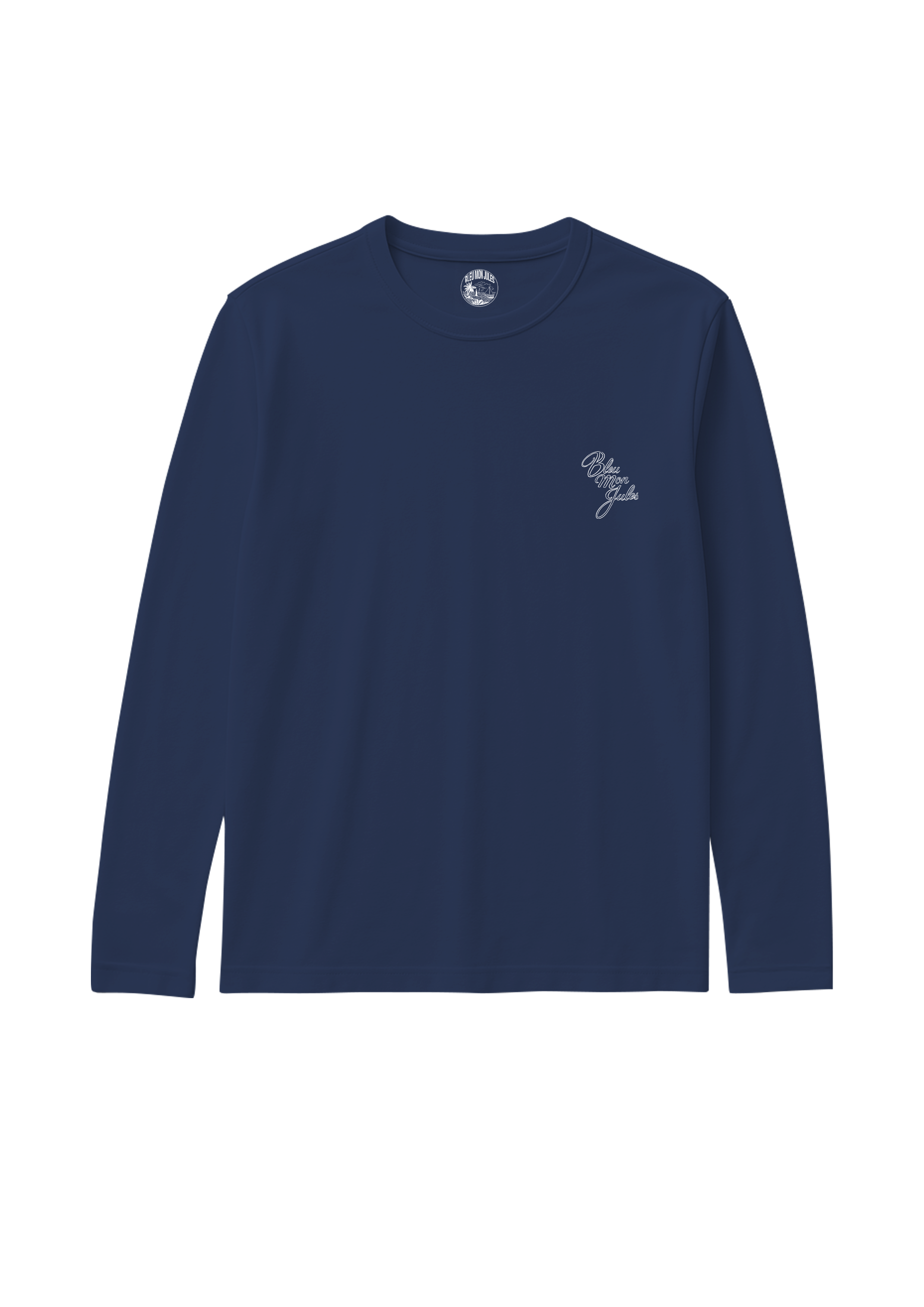 T-shirt à Manche longue de couleur bleu marine aux trait blanc face