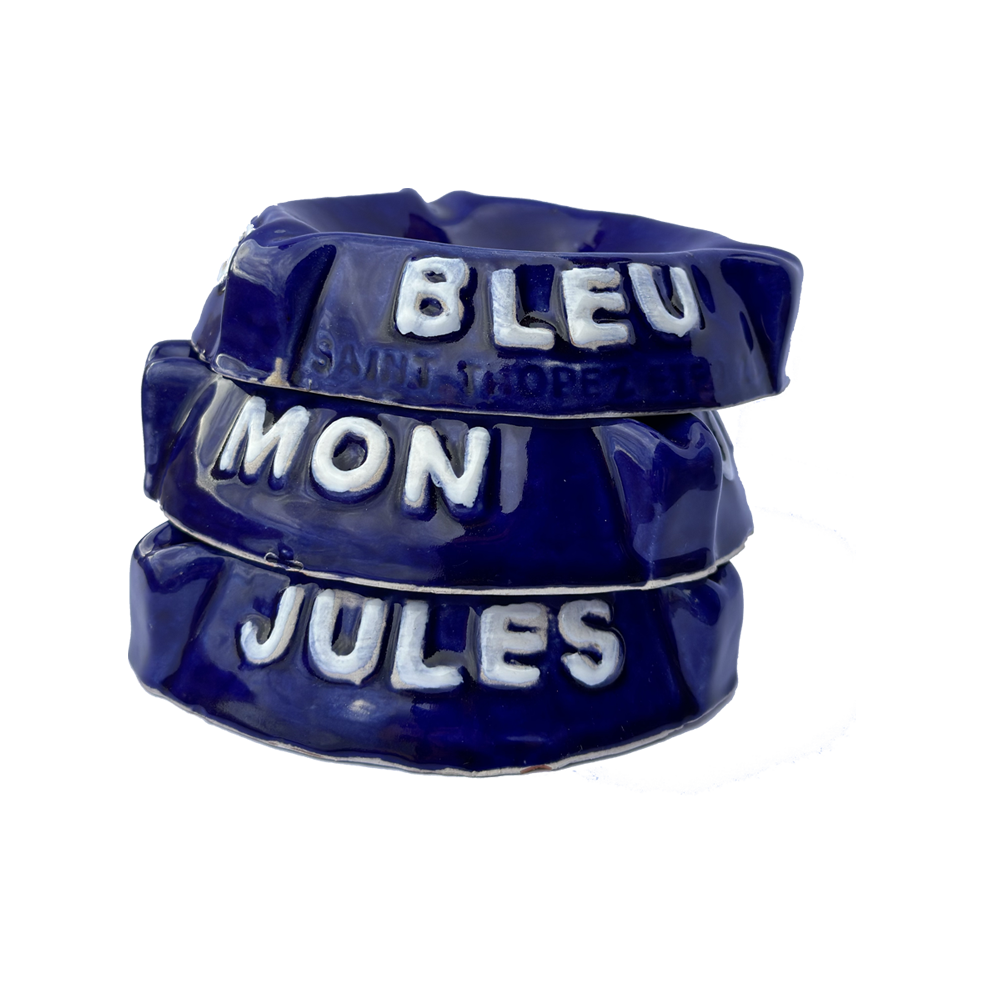 Cendriers bleu marocain marqué Saint-Tropez
