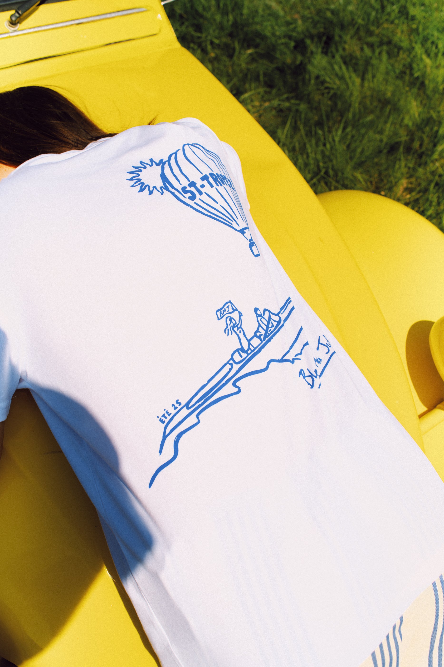 T-shirt manches courtes blanc Montgolfière porté dos