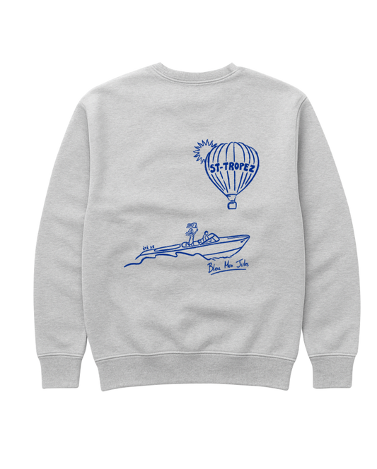 sweatshirt gris avec col rond vue dos