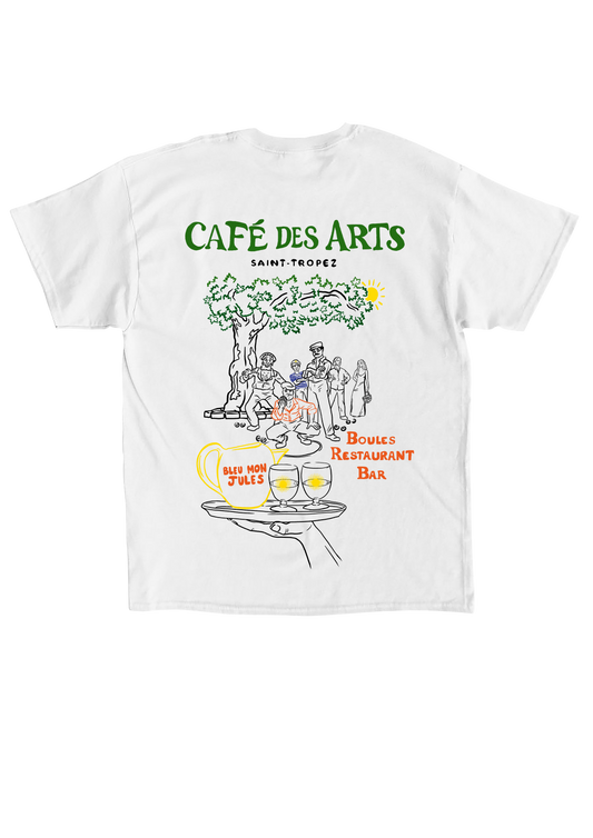 T-shirt blanc Café des Arts Saint-Tropez 2024 dos - manches courtes