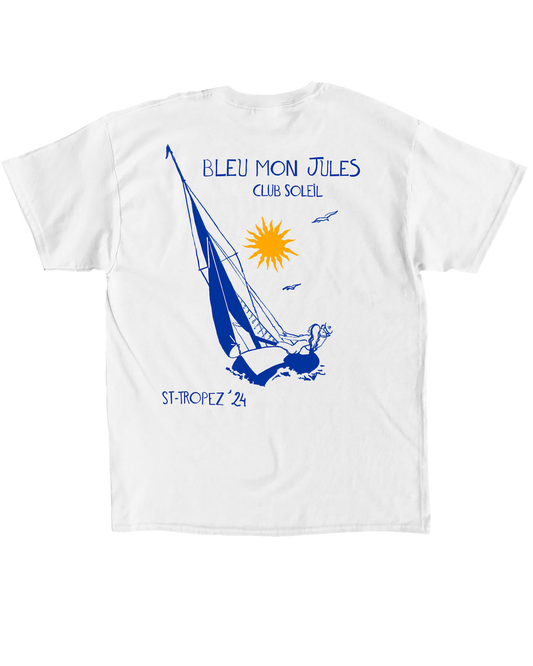 T-shirt blanc Voilier Ivre dos - manches courtes