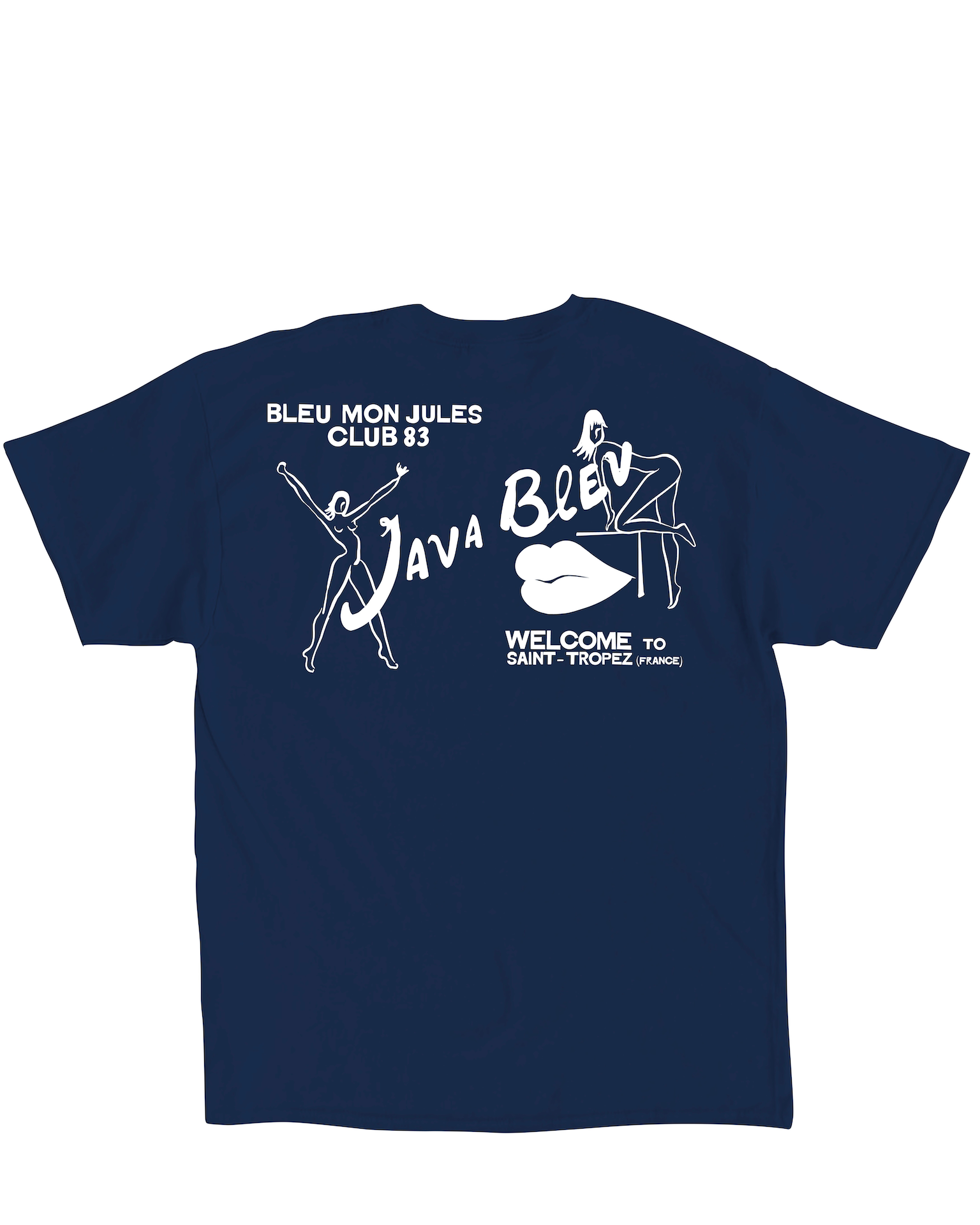 T-shirt bleu marine manches courtes bleu Java Bleu 25 dos