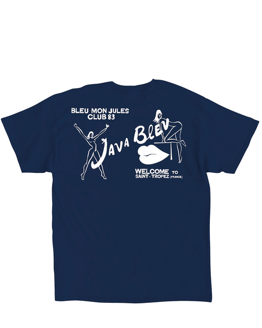 T-shirt bleu marine manches courtes bleu Java Bleu 25 dos