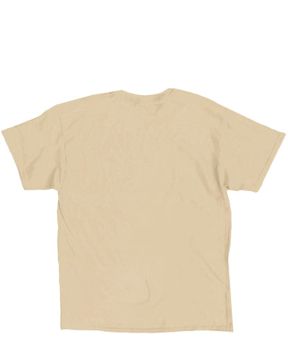 T-shirt beige manches courtes bleu Pampelonne face