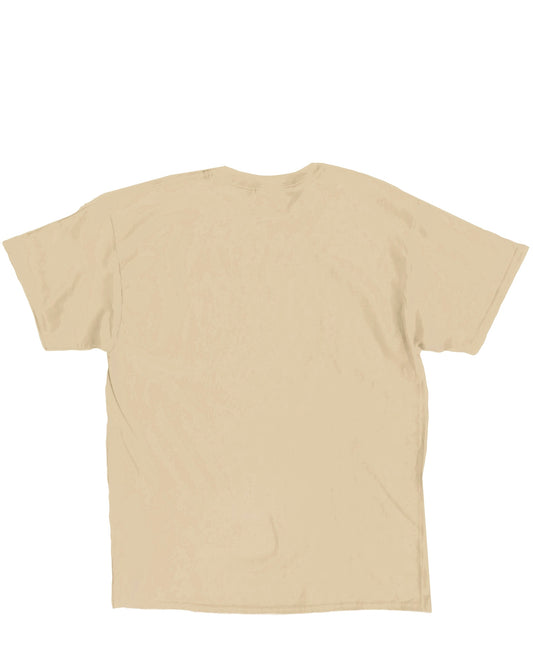 T-shirt beige manches courtes bleu Pampelonne face