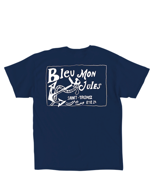 T-shirt bleu Ancre Bleu dos - manches courtes