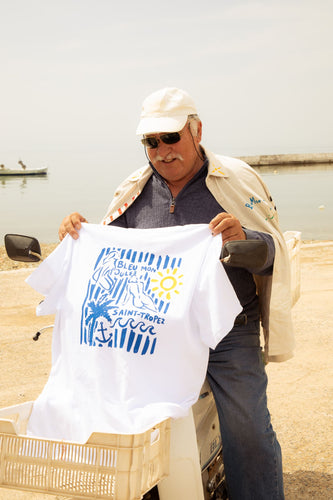 Mise en situation T-shirt Cap Soleil – Galerie Vêtements portés Bleu Mon Jules