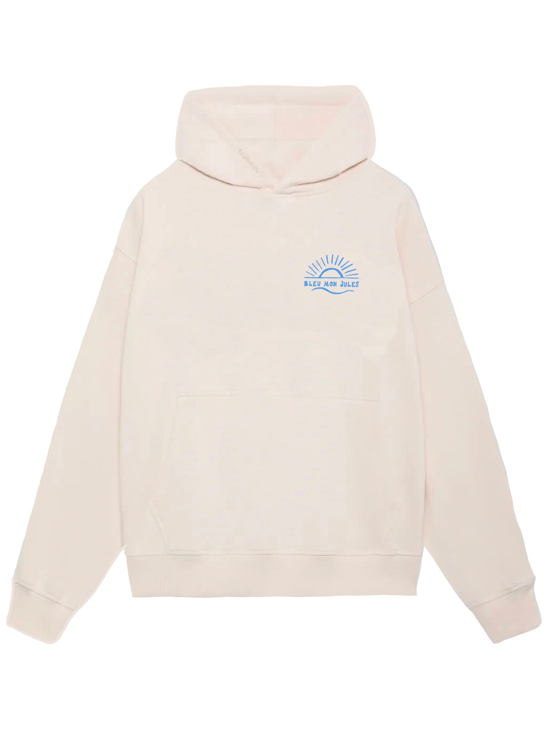 Sweat à capuche couleur crème Club Mer face