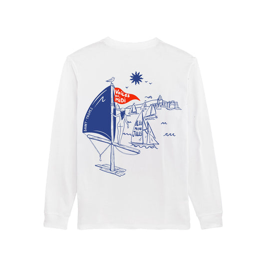 T-shirt manches longues blanc Voiles du Midi dos - manches longues