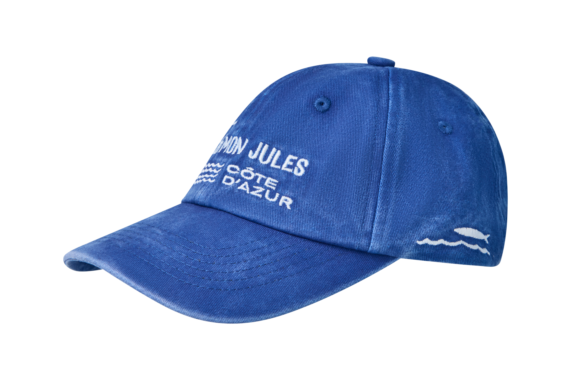 Profil casquette bleu navy Bleu mon Jules, visière courbée