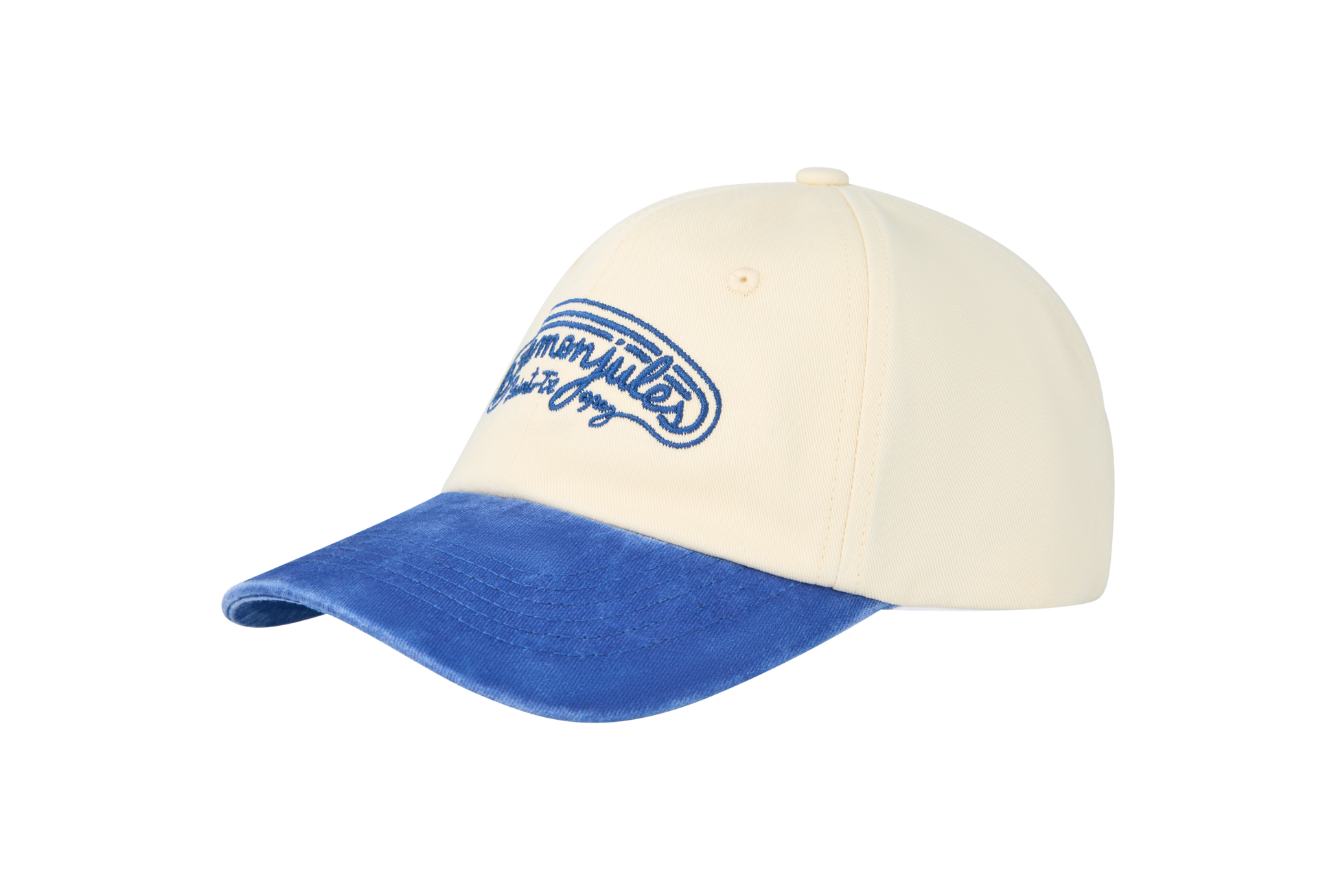 Profil casquette écru visière bleu marine Bleu mon Jules