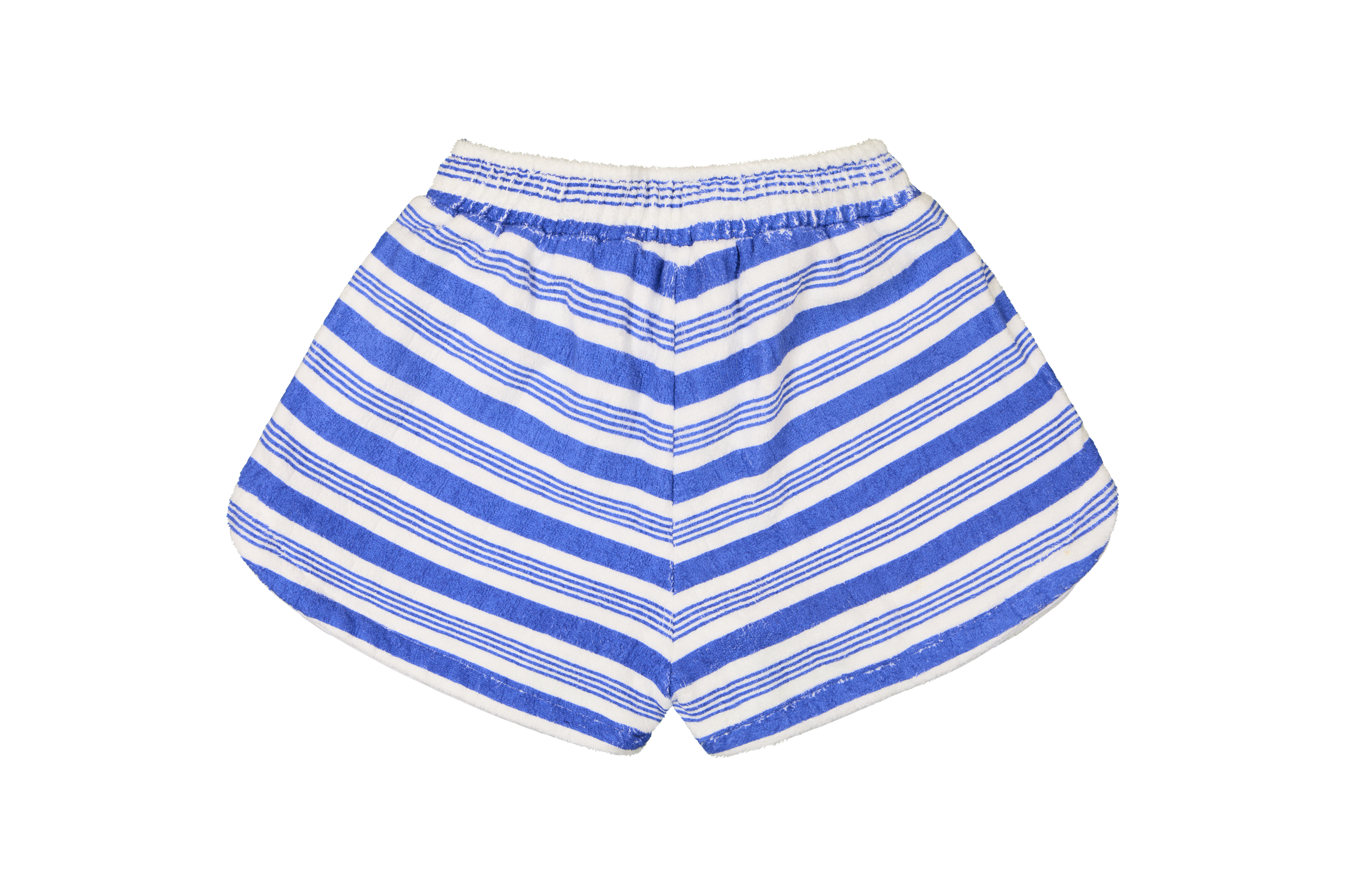 Bleu mon Jules Striped Blue and White Terry Shorts - S/M — elastic sqm, 100% terry cotton — photo 2