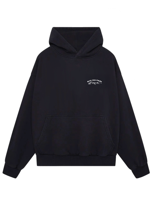 Sweat Mont Bleu Bleu mon Jules, vue face, dessin minimaliste, style hivernal inspiré du Mont Ventoux.