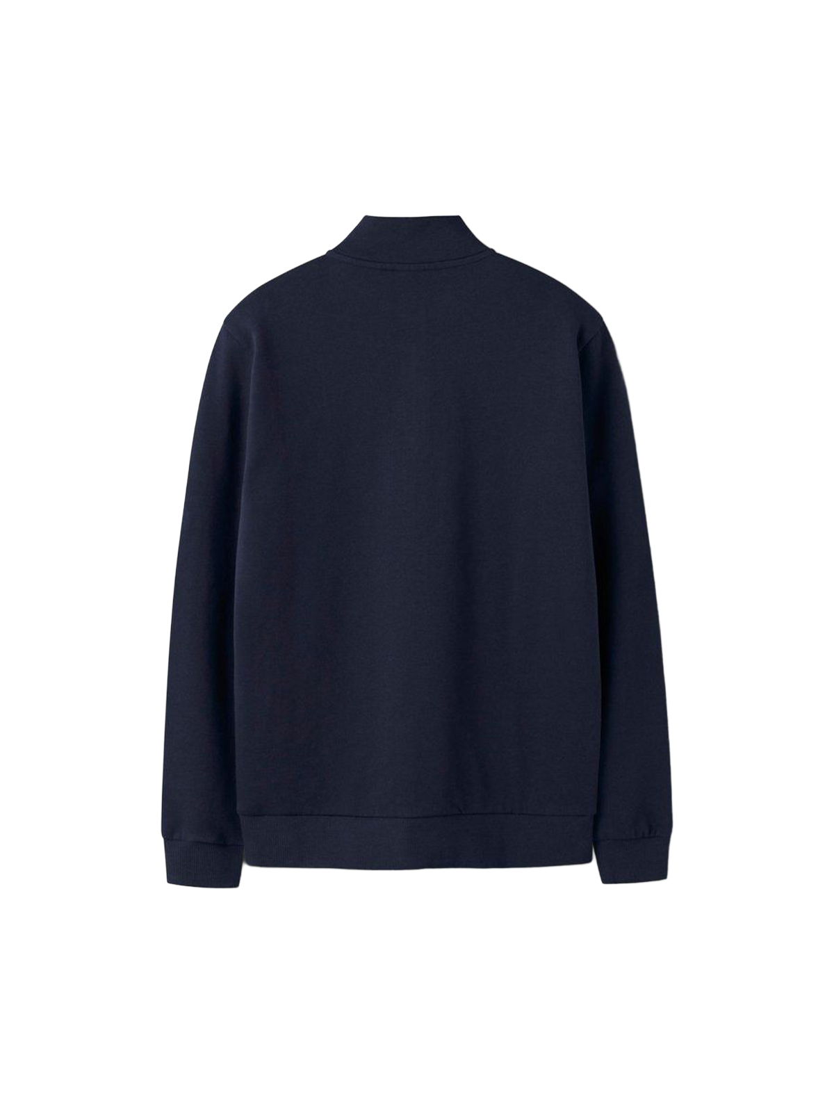 Sweat Ventoux Bleu mon Jules, vue dos, coupe droite, matière épaisse bleu marine, col montant zippé.