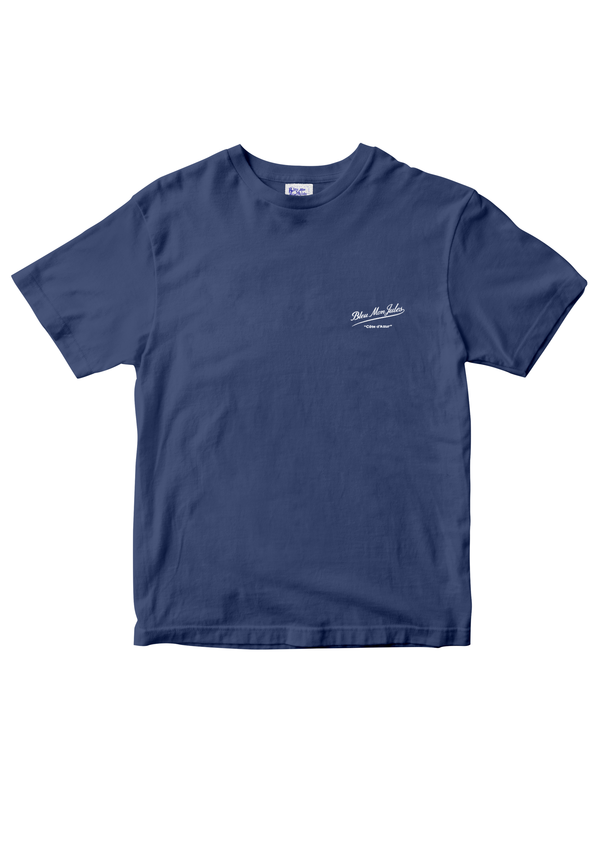Dos t-shirt bleu marine Bleu mon Jules, écriture manuscrite