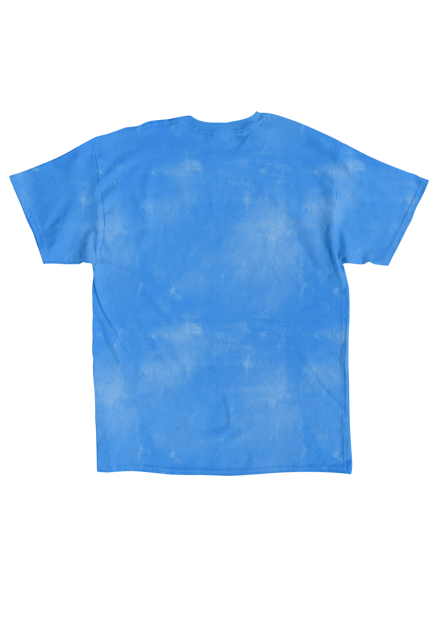 Dos t-shirt bleu clair délavé Bleu mon Jules, effet délavé marbré, sans imprimé, Saint-Tropez Été 2026