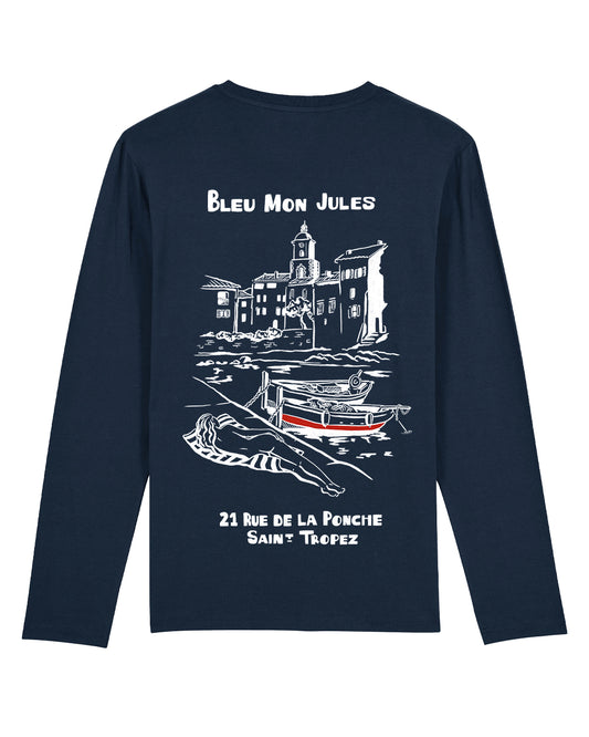 T-shirt manches longues bleu Clocher dos
