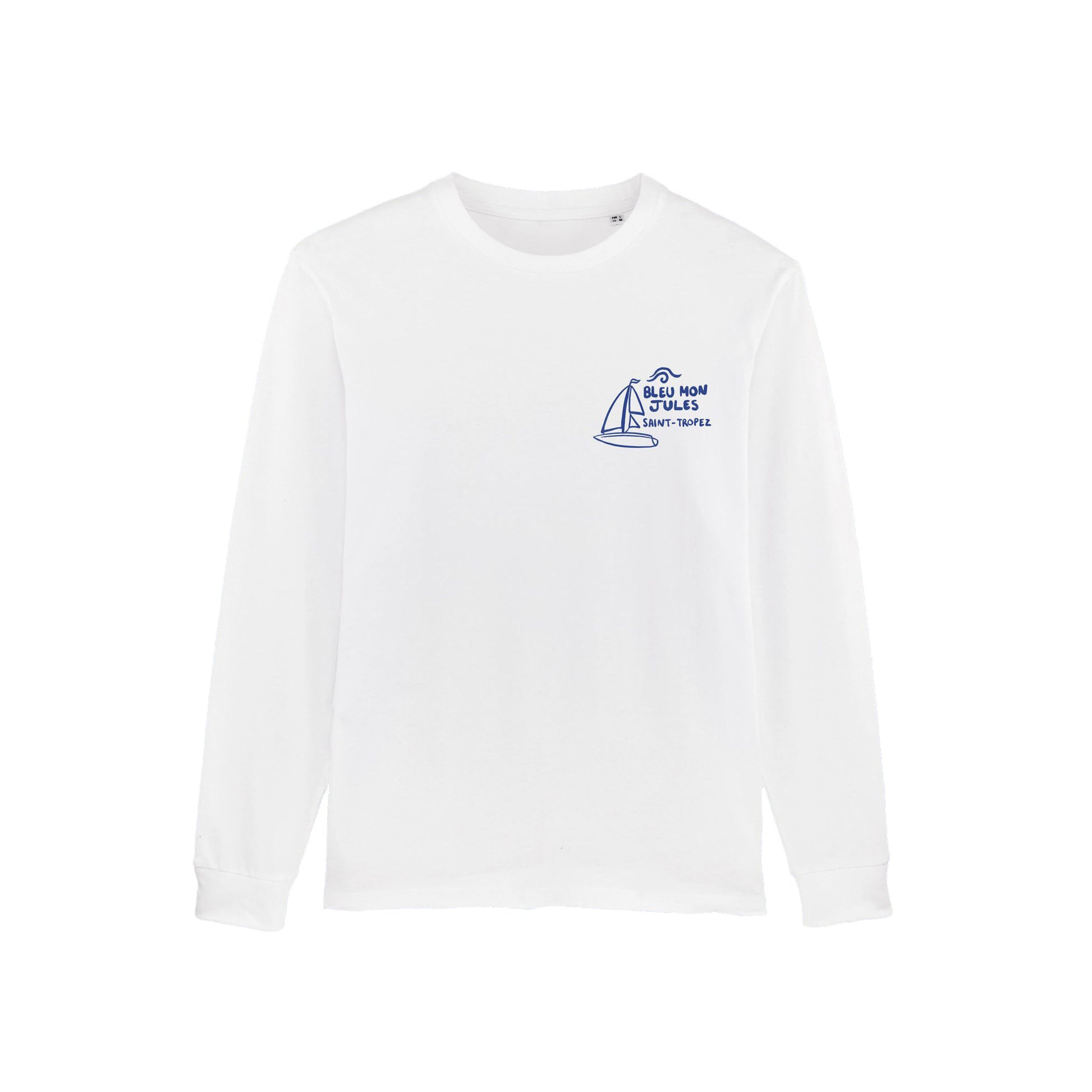 T-shirt manches longues blanc Voiles du Midi face - manches longues
