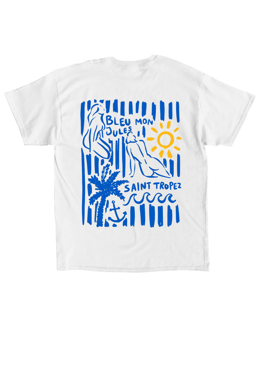 T-shirt blanc Cap Soleil dos - manches courtes
