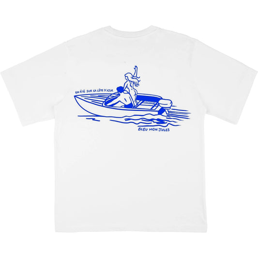T-shirt blanc Riva dos - manches courtes